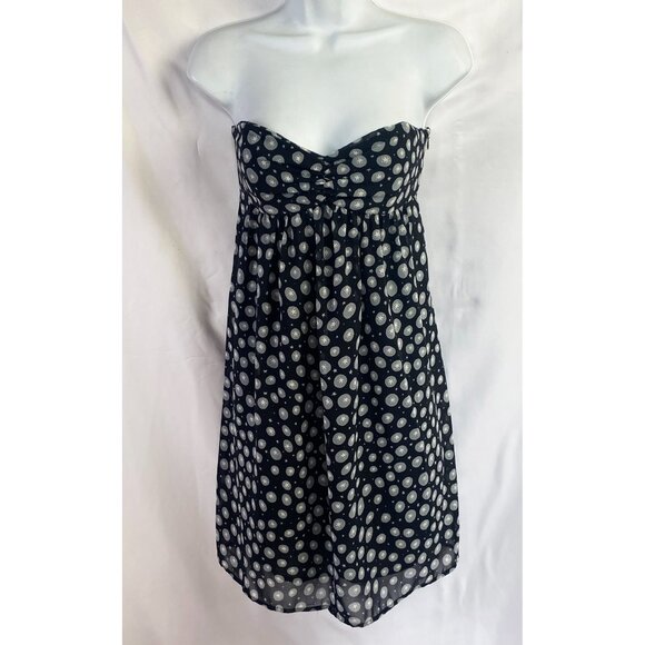 Anthropologie Corey Lynn Calter Black Polka Dot Mini Dress Strapless - Picture 2 of 10